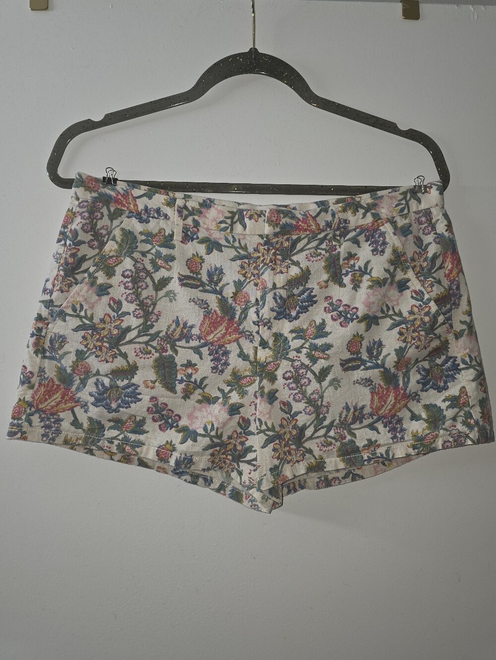 Madewell 100% Cotton White Floral Shorts Size 8